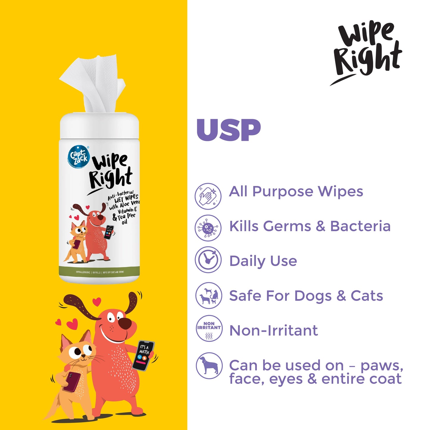 Wipe Right Anti-Bacterial Wet Wipes Pack of 2