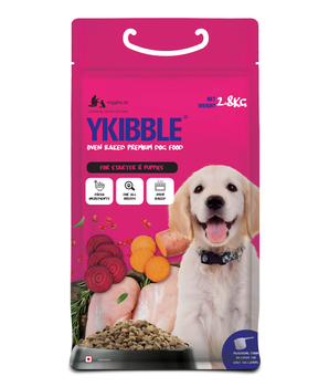 Ykibble Dry Puppy Food Small Dogs, 1-12 Months - Oven Baked Nutrionally Balanced - Chicken & Vegetables