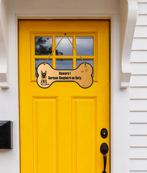 Beware! German Shepherd on Duty Wall/Door Hanging