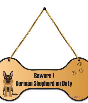 Beware! German Shepherd on Duty Wall/Door Hanging